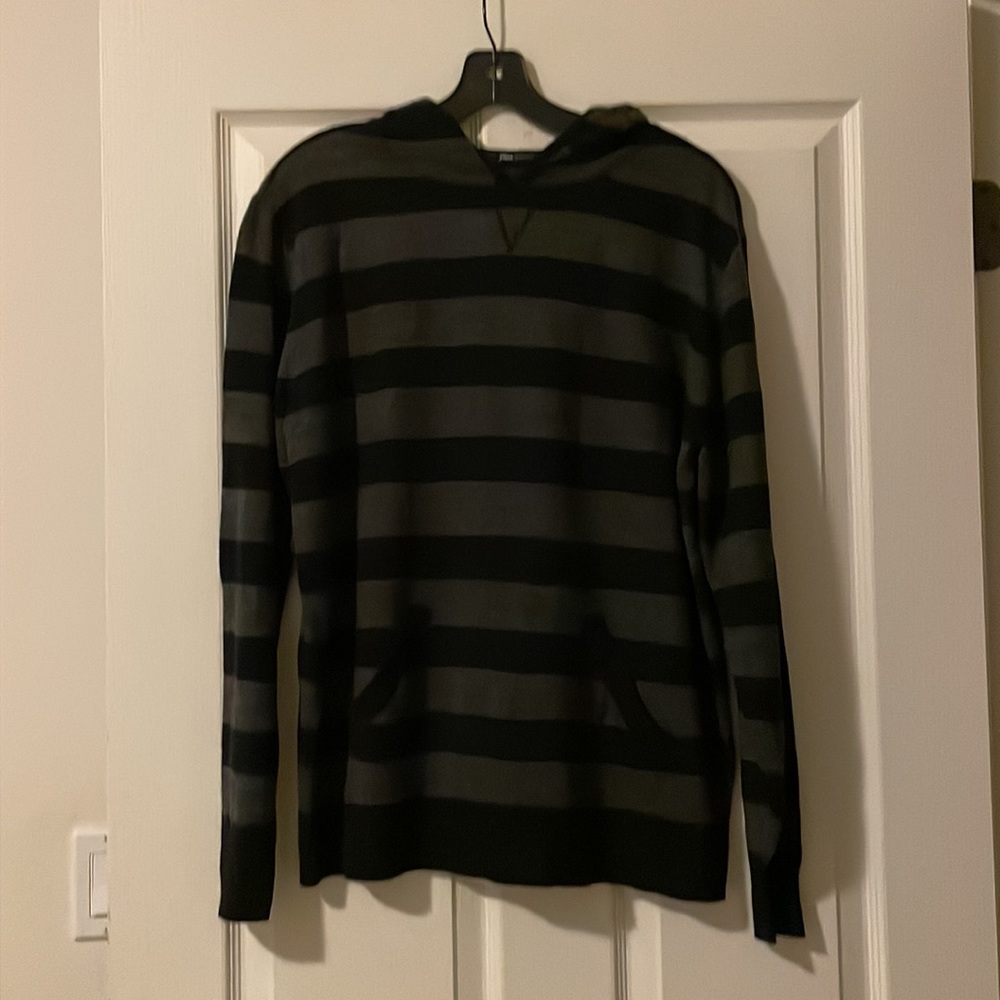 Paper Denim & Cloth Striped Pullover Hoodie Sz L
